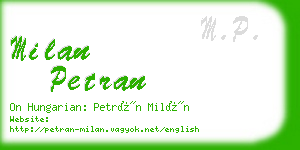 milan petran business card